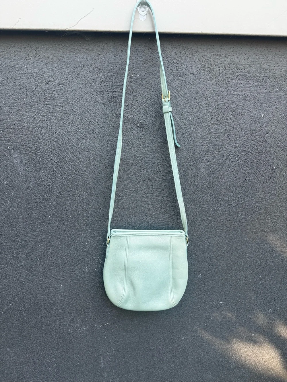 Vintage Coach small-framed pouch in Seafoam green/blue